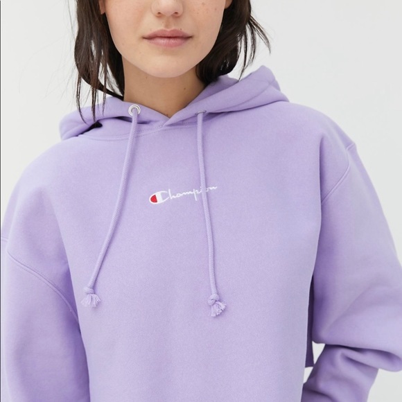 BNWT Cropped Champion Hoodie Lavender - Picture 2 of 3